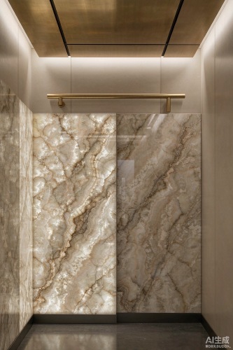 Book-Matched Stone in an Elevator Car