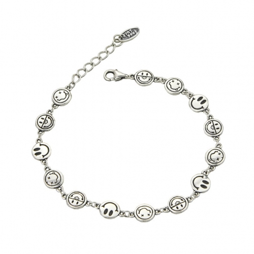 Smiley Face Bracelet/Sterling Silver Bracelet/Bracelets For Women