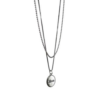 Engraved Necklace/Pendant Necklace/Silver Necklace