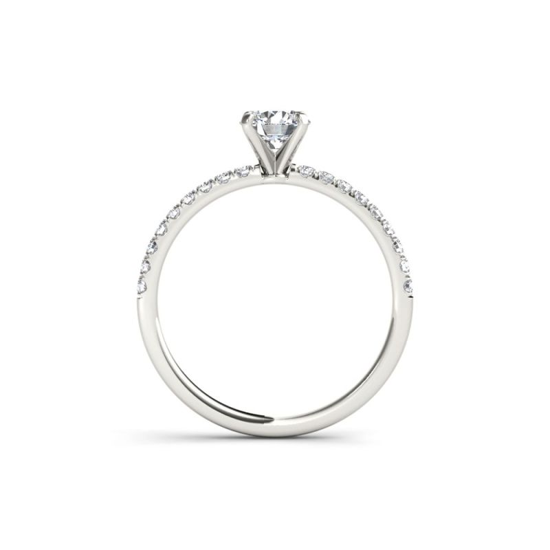 14K Gold Moissanite Tiny Round Wedding Rings - Exquisite Custom Creations