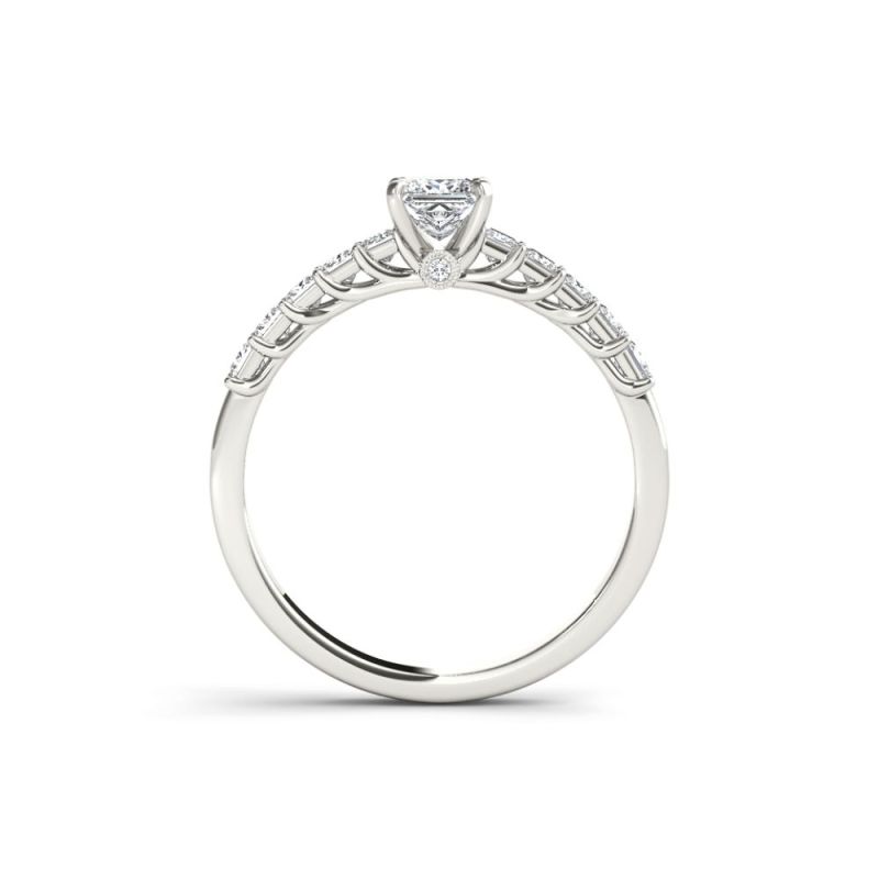 Custom 14k Gold Square Moissanite Engagement Ring for Women