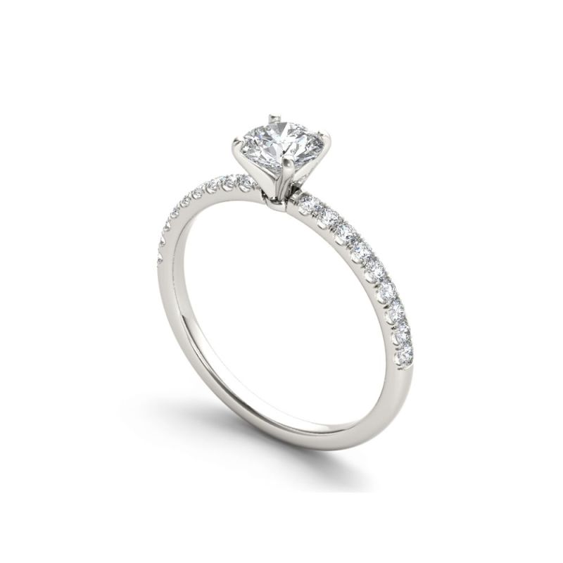 14K Gold Moissanite Tiny Round Wedding Rings - Exquisite Custom Creations