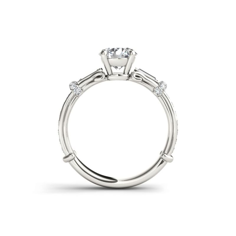 Customized 14K Moissanite Baguette Engagement Ring
