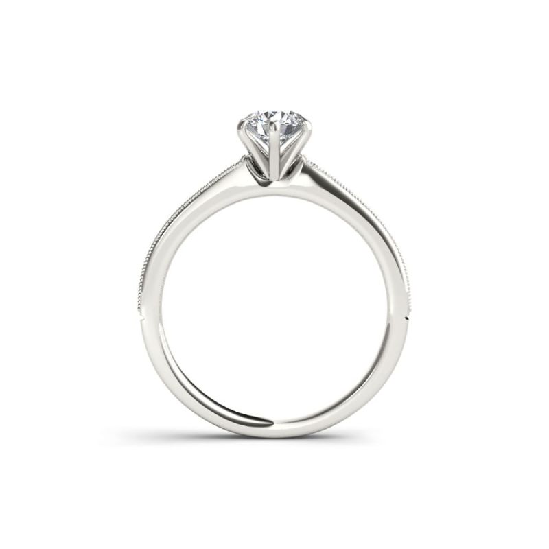 Personalized Moissanite Milgrain Engagement Ring: Exquisite Craftsmanship