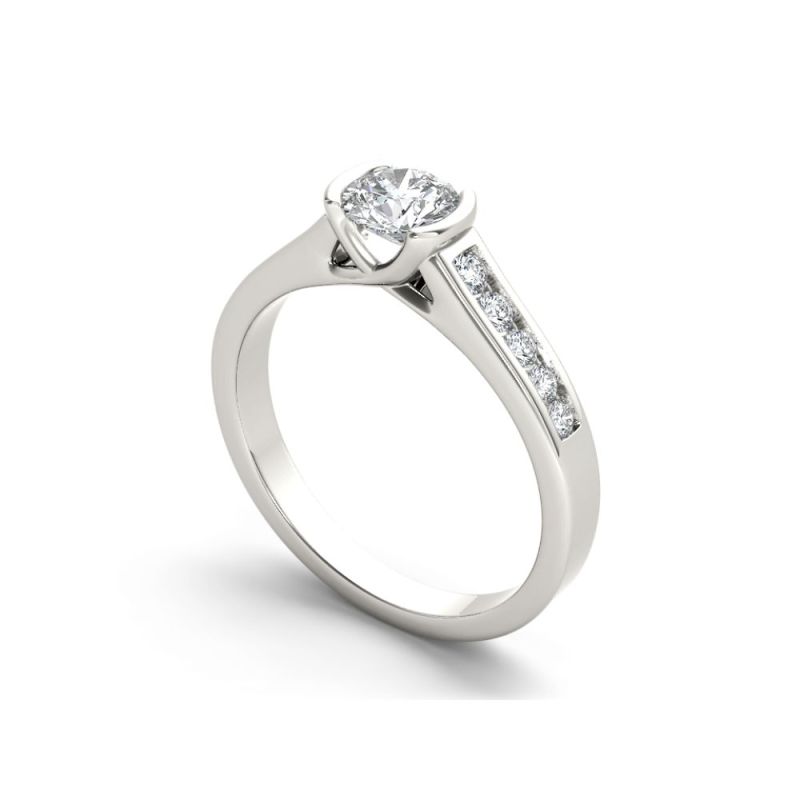 14K Half Bezel Set Engagement Ring: Exquisite Craftsmanship for Eternal Love