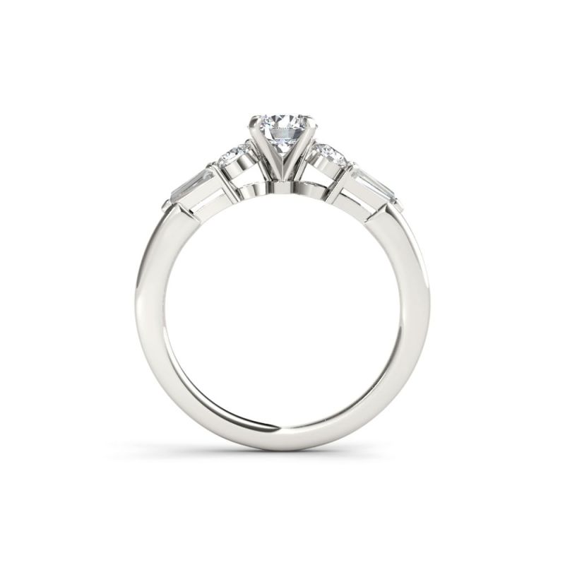 Custom 14K Tapered Baguette Engagement Ring