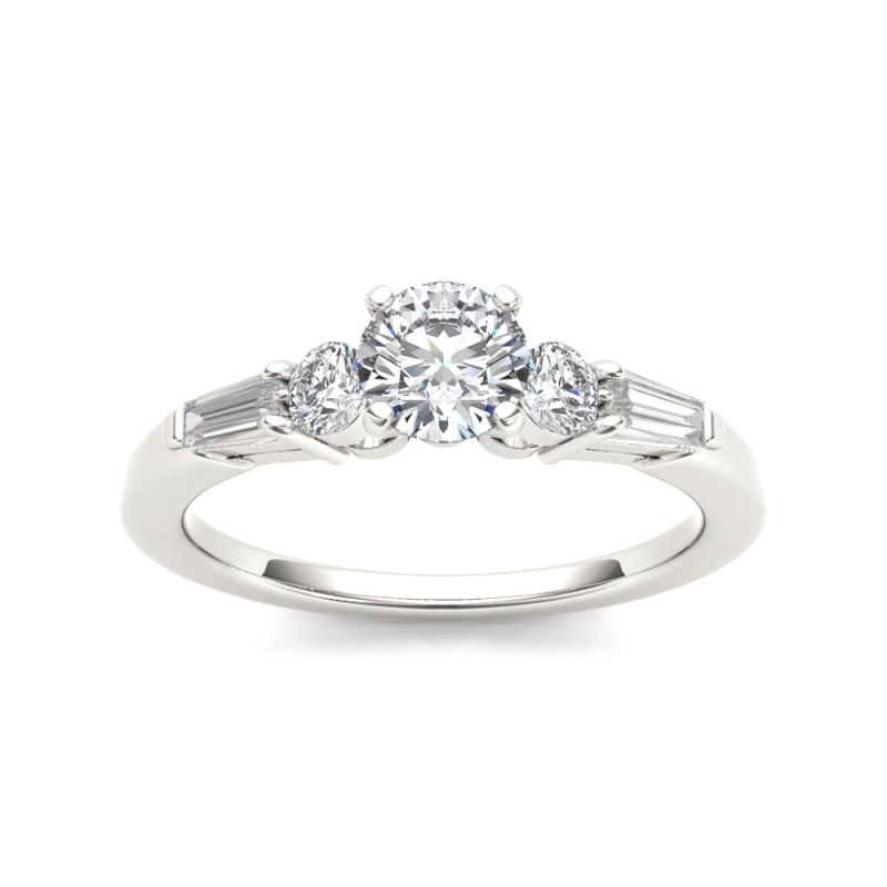 Custom 14K Tapered Baguette Engagement Ring