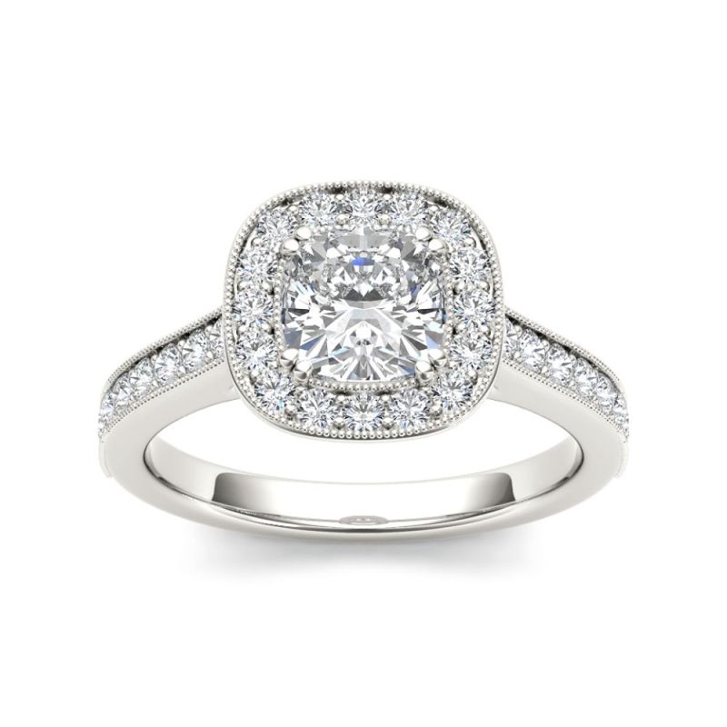 Factory Personalized 14K Moissanite Halo Ring