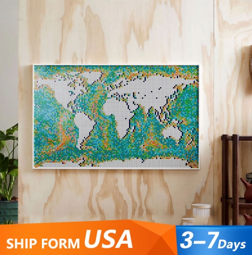 Customized 61203 Art and crafts Art World Map 31203 Ship to USA 3-7 Days Delivery