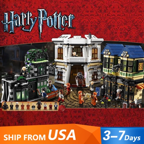KING 88168 Diagon Alley Harry Potter Hogwarts Movie 2075PCS Building Block Brick Toys Ship to USA 3-7 Days Delivery 10217