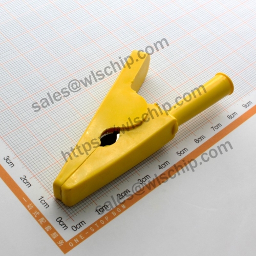 Test clip 20mm pure copper alligator clip 4mm high voltage high current 50A yellow