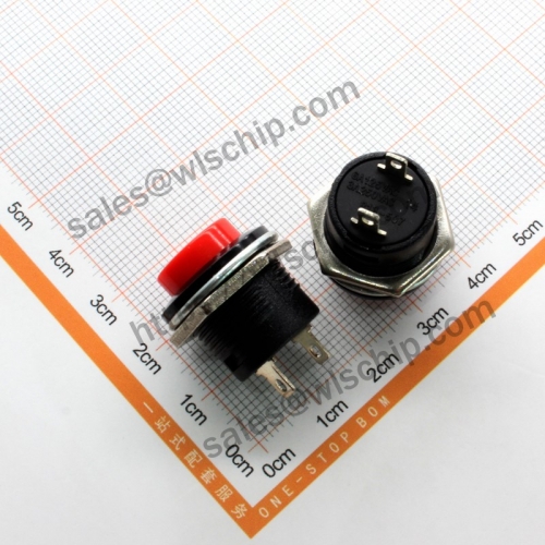 R13-507 self-resetting switch red 16mm round without lock key switch