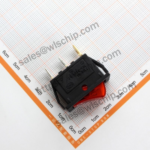 KCD3 two-stage 3Pin black background with red light power Boat shape switch Rocker Switch