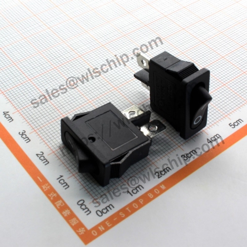 Black 2Pin 2 files 6A250V 9.5 * 21MM KCD1-110 thin flat Boat shape switch Rocker Switch