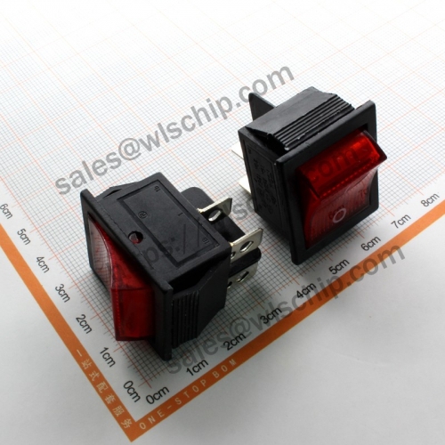 4Pin 2 files red light KCD4 power Boat shape switch Rocker Switch