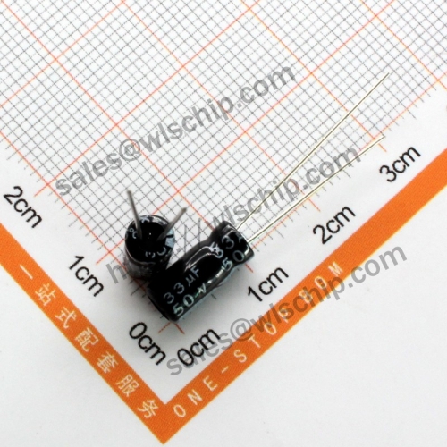 DIP In-line aluminum electrolytic capacitor 50V 33uF 5 * 11mm