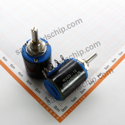 Precision multiturn potentiometer 220R 5 turns WXD-12-2W (knob purchased separately)