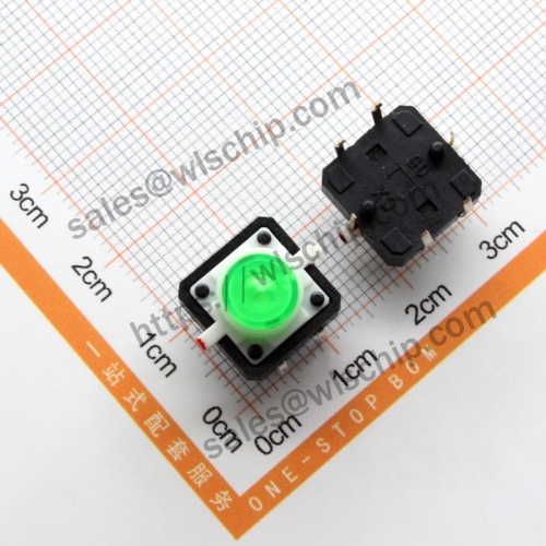 Green light 12 * 12mm with light small 4Pin self reset micro switch