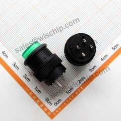 4Pin Unlocked LED3V Green Button 250V 3A Button Switch