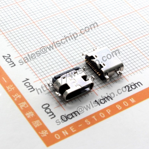 type-c connector female socket in-line patch socket TYPE-CF-16P-OT1.6-L6.5