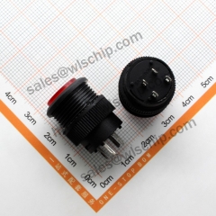 4Pin automatic lock LED3V red button 250V 3A push button switch