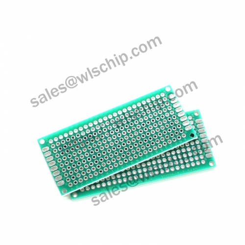 Double-sided tin spray green oil board 3 * 7CM green 2.54mm PCB