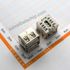 USB connector double-layer A female 180 degrees in-line high quality