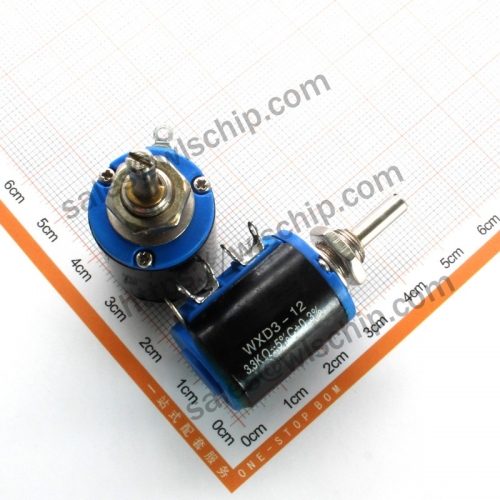 Precision multiturn potentiometer 3.3K 5 turns WXD-12-2W (knob purchased separately)