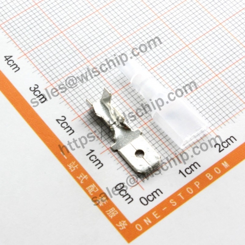 Plug-in type wiring cold-pressed terminal 6.3mm blade terminal + protective sleeve