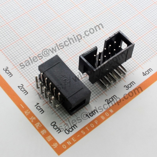 Simple horn socket cable plug JTAG socket pitch 2.54mm DC3-10Pin L bent pin