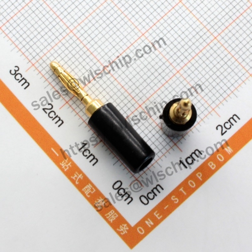 2MM banana plug pure copper gold-plated experimental test lead black
