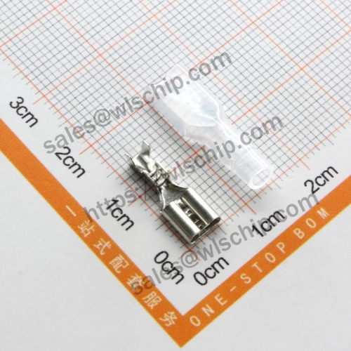 Plug-in wiring cold-pressed terminal 4.8mm spring terminal + sheath female connector