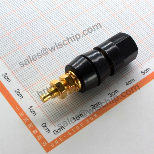 Power terminal pure copper gold-plated high current terminal banana plug socket single hexagon terminal black