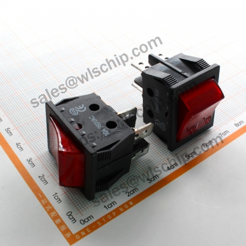 30A T8555 4Pin 2 gear red light power Boat shape switch Rocker Switch