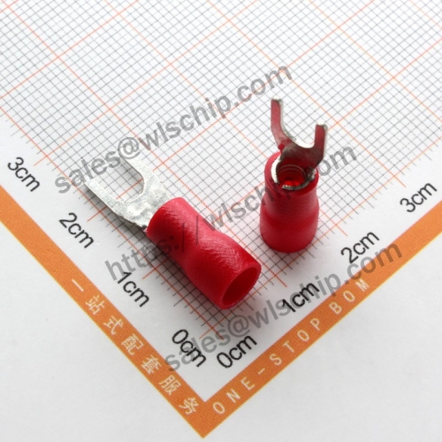 Cold-pressed terminal SV3.5-4 Red Fork U-shaped Y-type Insulated insert Insert spring Connector Thickness 0.7