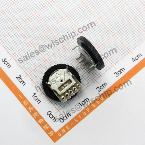 Double dial potentiometer B204 200K 5-pin gear diameter 16mm thick 2mm