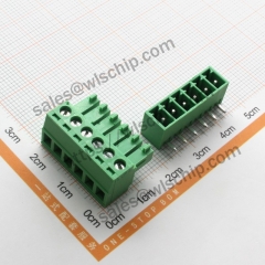 KF2EDG terminal block plug-in connector pitch 3.81mm 6Pin bent leg + socket