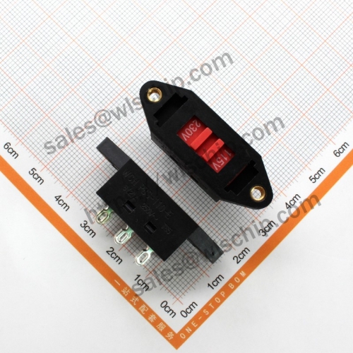 Slide Switch 115V to 230V 6Pin Straight Leg Plastic Case Power Supply Voltage Switch