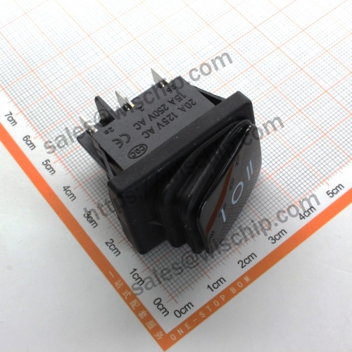 RL2 KCD2-2X2N 6Pin 3 steps black no light boat shape button waterproof switch