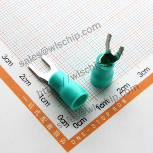 Cold-pressed terminal SV3.5-4 green fork U-shaped Y-shaped insulation insert plug spring connector thickness 0.7