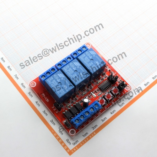 Relay module 3-way 5V interlock switch self-locking three-in-one high and low level trigger