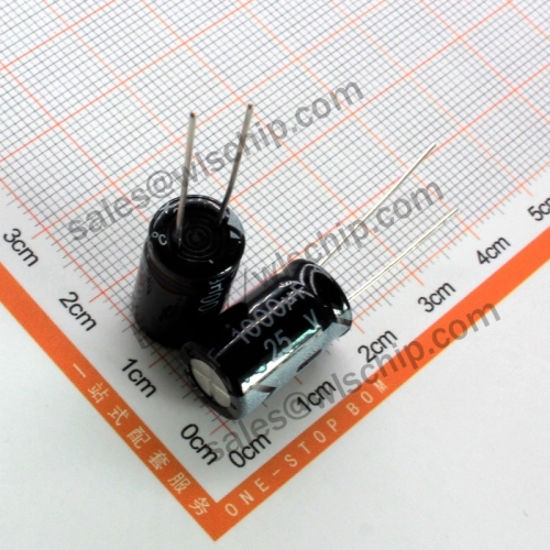 DIP In-line aluminum electrolytic capacitor 25V 1000uF 10 * 17mm