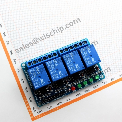 Relay module 4 12V high level trigger with optocoupler isolation