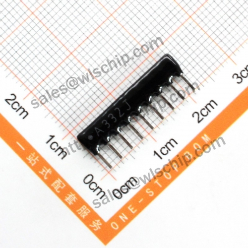 Arranged resistor 9P 3.3K 332J A09-332 pitch 2.54mm