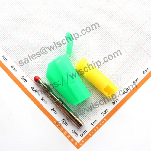 4mm banana plug stackable nickel-plated lantern flower connector test plug yellow green