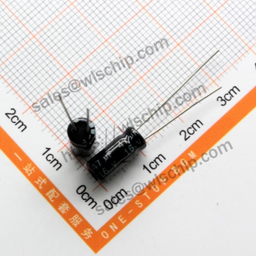 DIP In-line aluminum electrolytic capacitor 16V 47uF 5 * 11mm