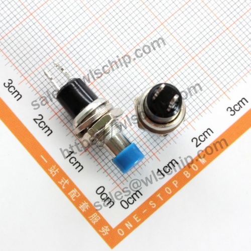 PBS-110 switch 2-pin unlocked auto reset blue round button switch