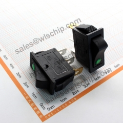 220V Cat's Eye KCD3 Green 2 Speed ​​3Pin Power Boat shape switch Rocker Switch