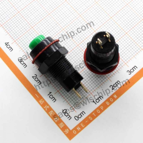 DS-211 2Pin Unlocked Green Round Button Switch