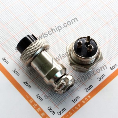 GX16-3 connector aviation socket connector 16mm cable connector 3Pin 3 core plug + socket